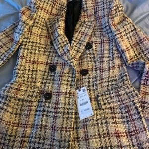 Zara Tweed plaid blazer